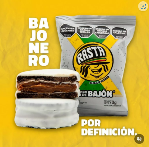 Alfajor Rasta Blanco artesanal de chocolate blanco - distribuidor mayorista Argentina